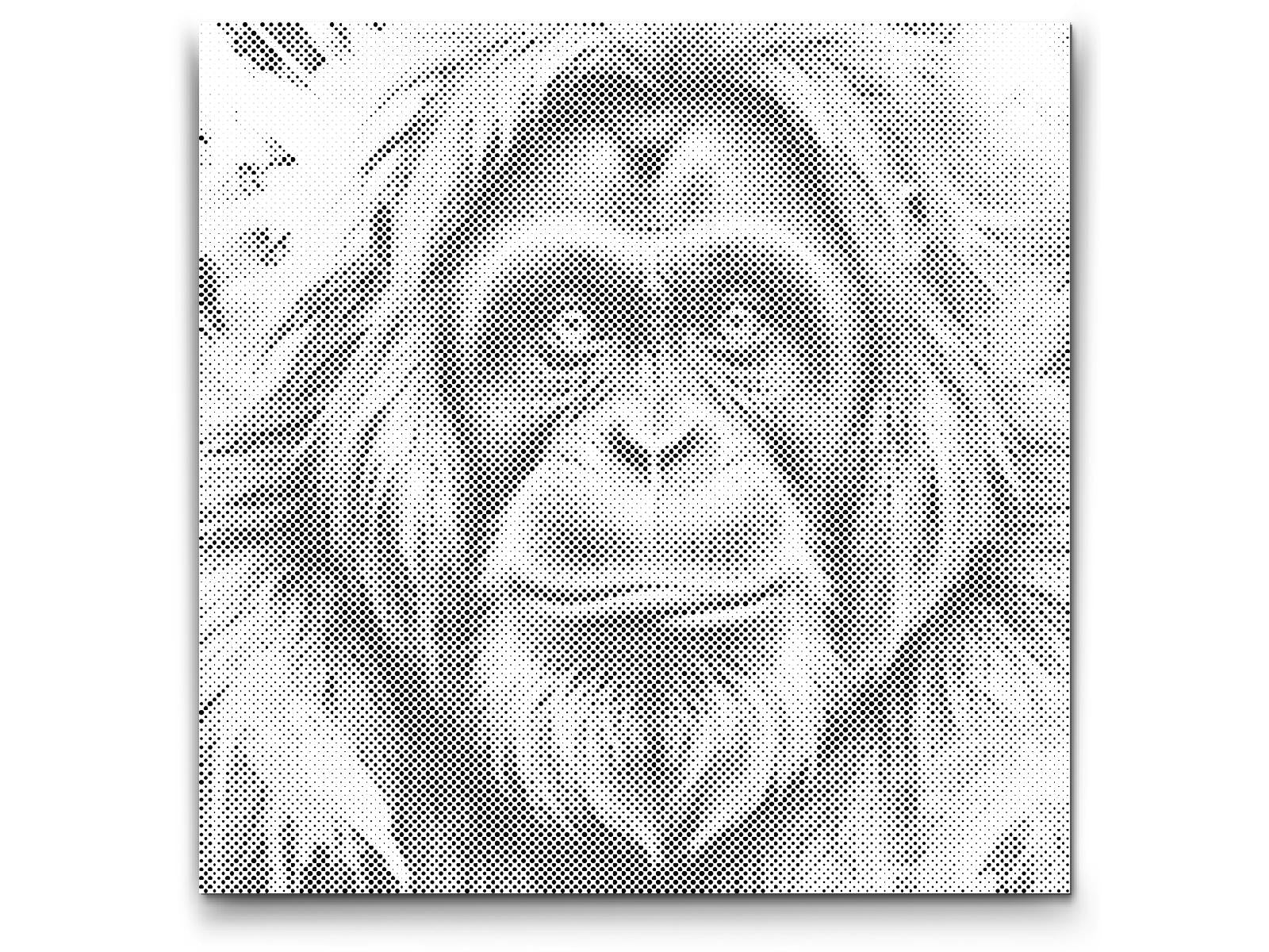 Orangutan v odtenkih rdeče in modre - Dottingo