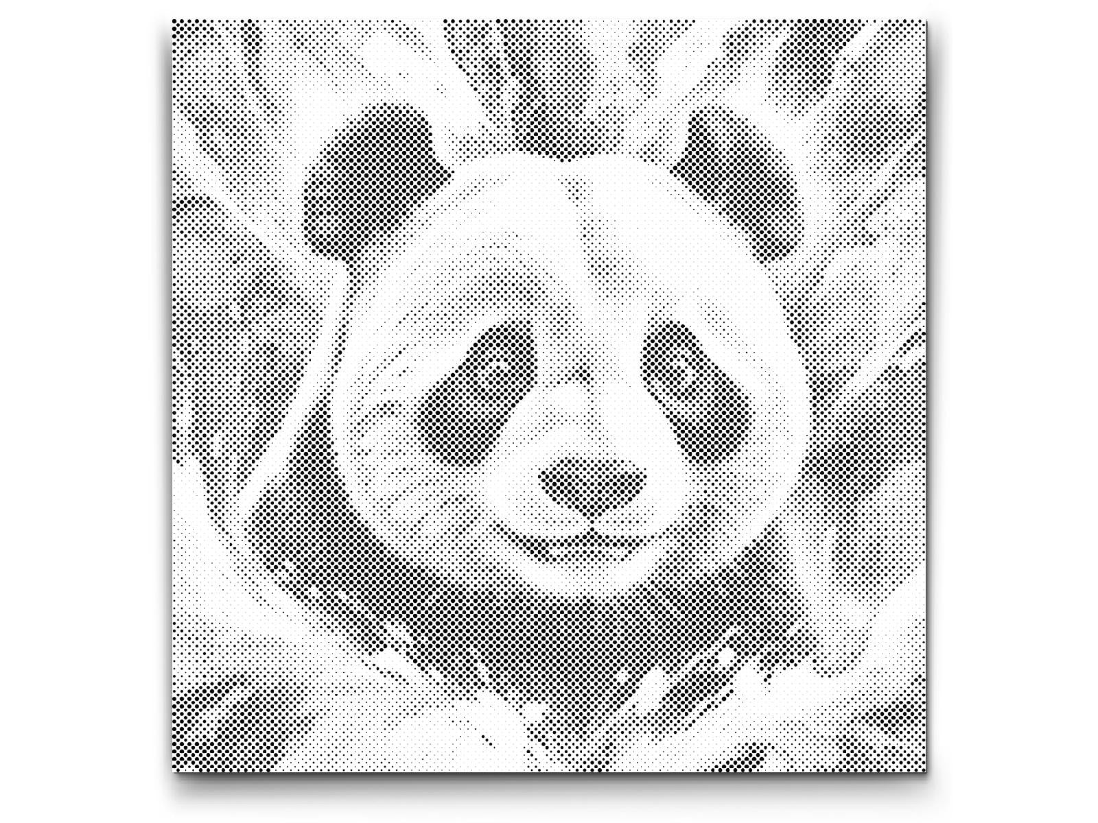 Panda v odtenkih turkizne in oranžne - Dottingo
