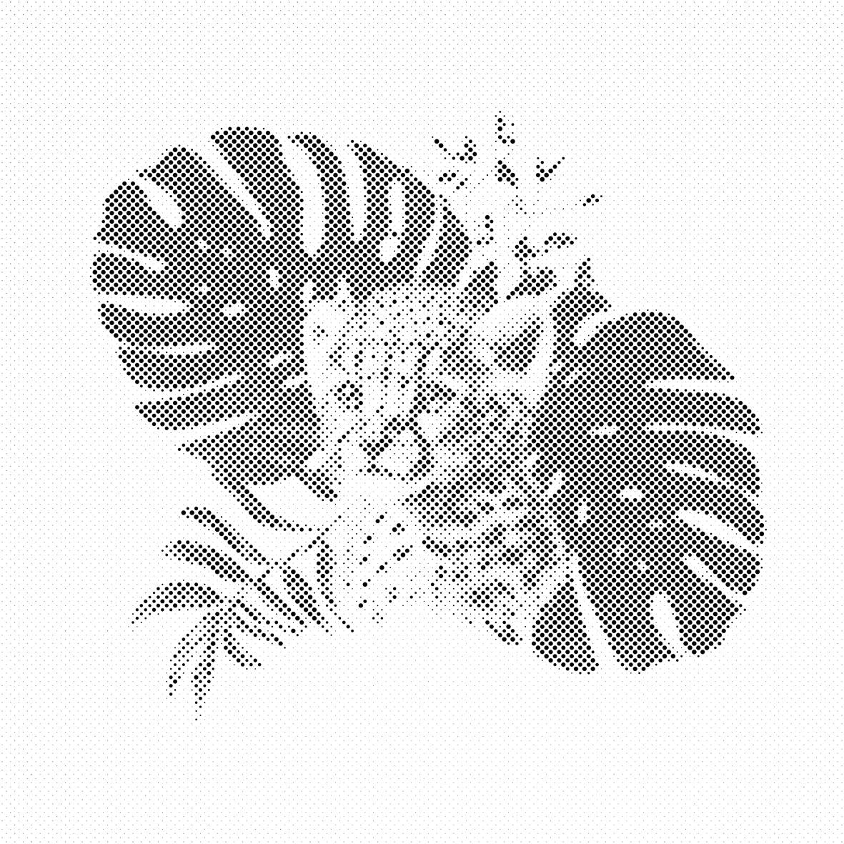 Leopardov mladič in rastlina monstera - Dottingo