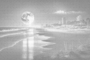 Polna luna na plaži - Dottingo